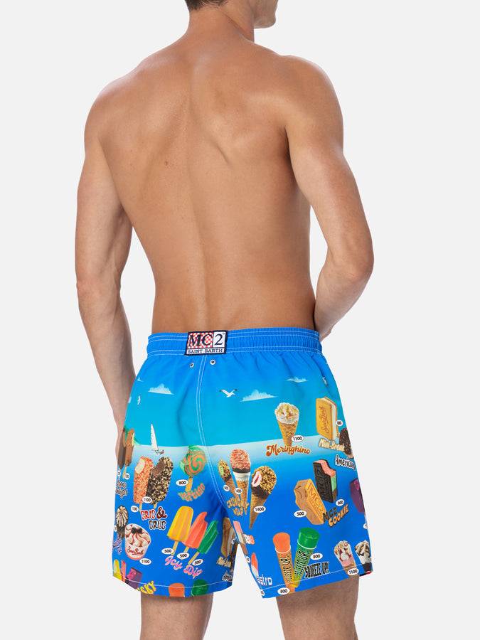 Mc2 Saint Barth Costume corto da uomo Gustavia lunghezza media con stampa piazzata gelati Liquidazione