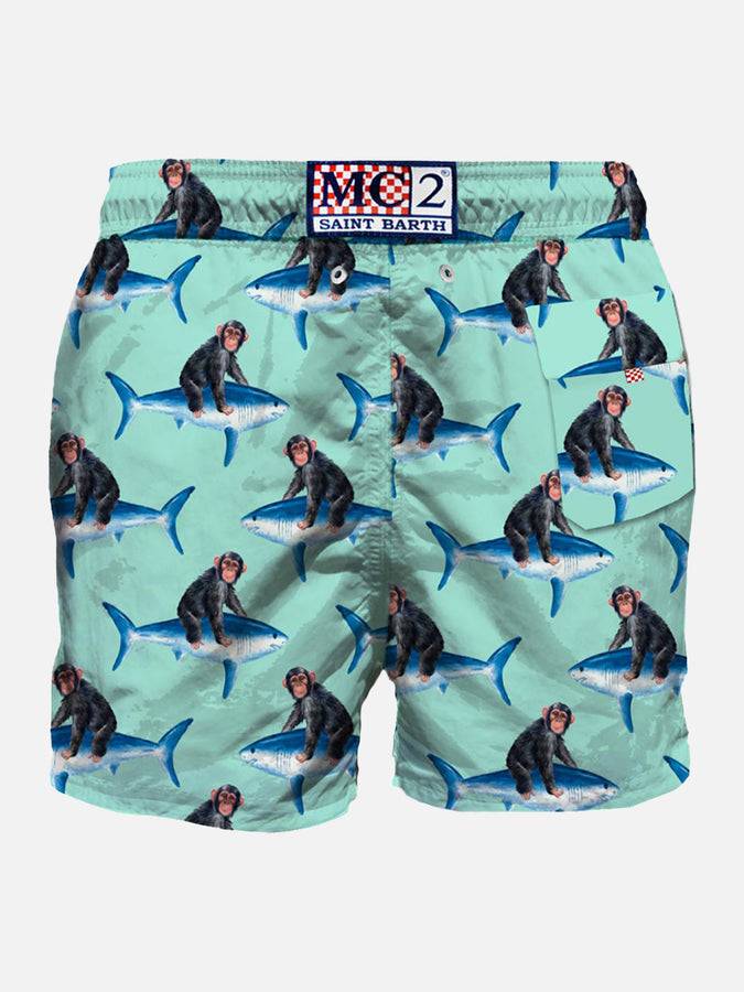 Mc2 Saint Barth Costume da bagno di media lunghezza stampa di scimmie e squali Offerte speciali