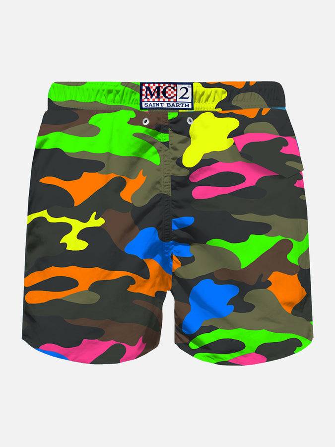 Mc2 Saint Barth Costume da bagno da uomo in tessuto leggero con stampa camouflage fluo Fino al 50% di sconto