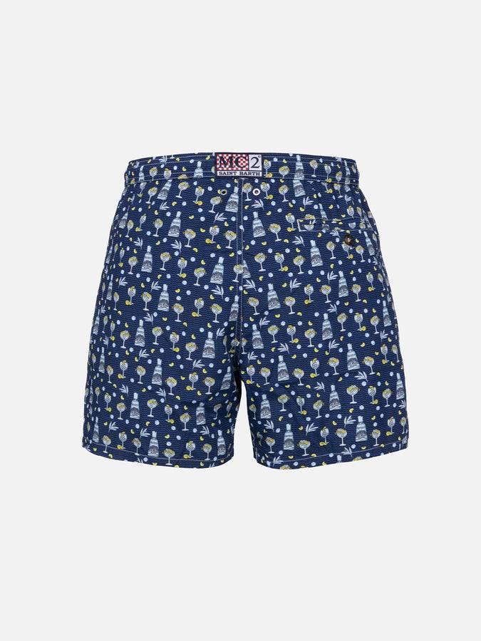 Mc2 Saint Barth Costume da bagno da uomo in tessuto leggero Lighting Micro Fantasy con stampa Gin Mare | GIN MARE EDIZIONE SPECIALE Solo un giorno rimasto