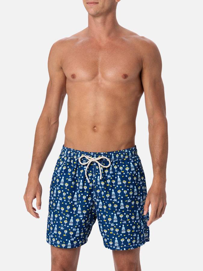 Mc2 Saint Barth Costume da bagno da uomo in tessuto leggero Lighting Micro Fantasy con stampa Gin Mare | GIN MARE EDIZIONE SPECIALE Solo un giorno rimasto
