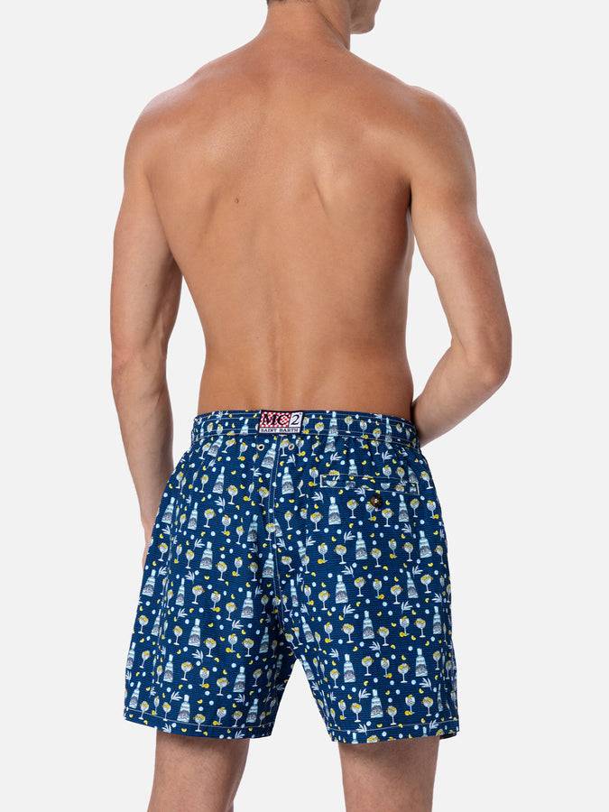 Mc2 Saint Barth Costume da bagno da uomo in tessuto leggero Lighting Micro Fantasy con stampa Gin Mare | GIN MARE EDIZIONE SPECIALE Solo un giorno rimasto