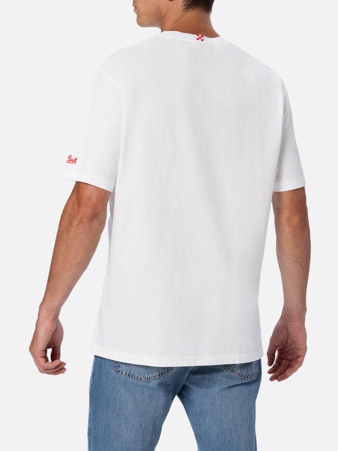 Mc2 Saint Barth T-shirt da uomo Austin in cotone biologico con stampa orologio e ricamo Officina