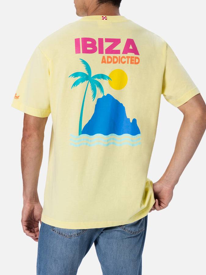 Mc2 Saint Barth T-shirt uomo in cotone con stampa piazzata cartolina Ibiza Addicted Limitato a 3 giorni