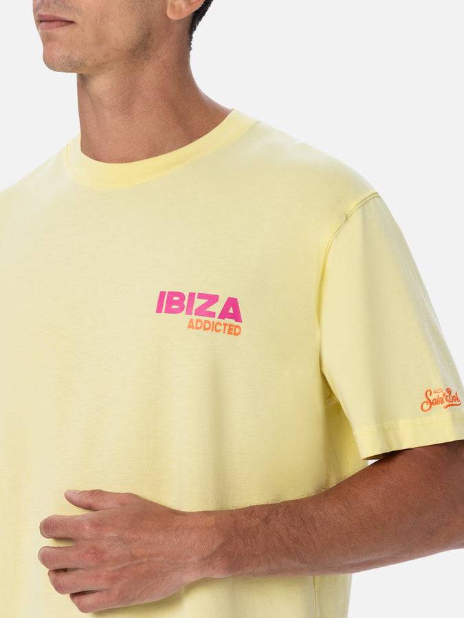 Mc2 Saint Barth T-shirt uomo in cotone con stampa piazzata cartolina Ibiza Addicted Limitato a 3 giorni