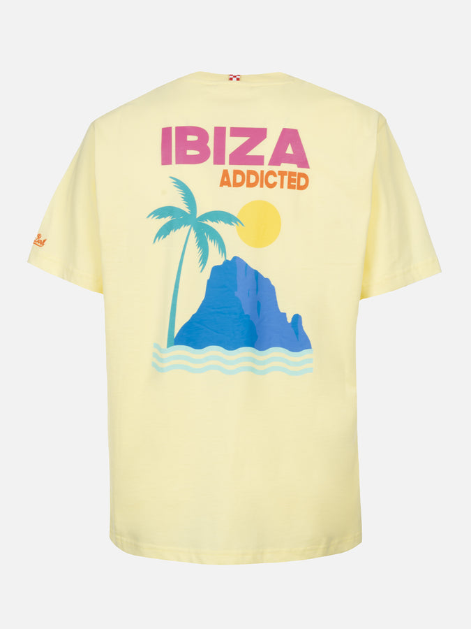 Mc2 Saint Barth T-shirt uomo in cotone con stampa piazzata cartolina Ibiza Addicted Limitato a 3 giorni