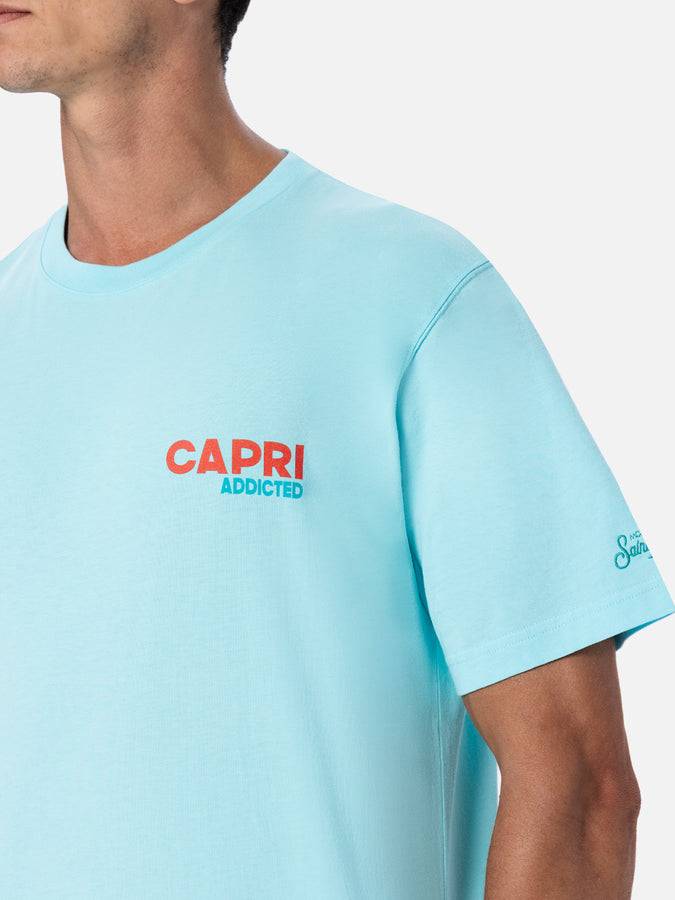 Mc2 Saint Barth T-shirt uomo in cotone con stampa piazzata cartolina Capri Addicted Esporta salva