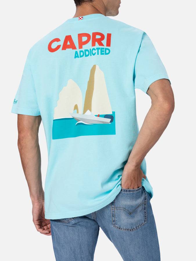 Mc2 Saint Barth T-shirt uomo in cotone con stampa piazzata cartolina Capri Addicted Esporta salva