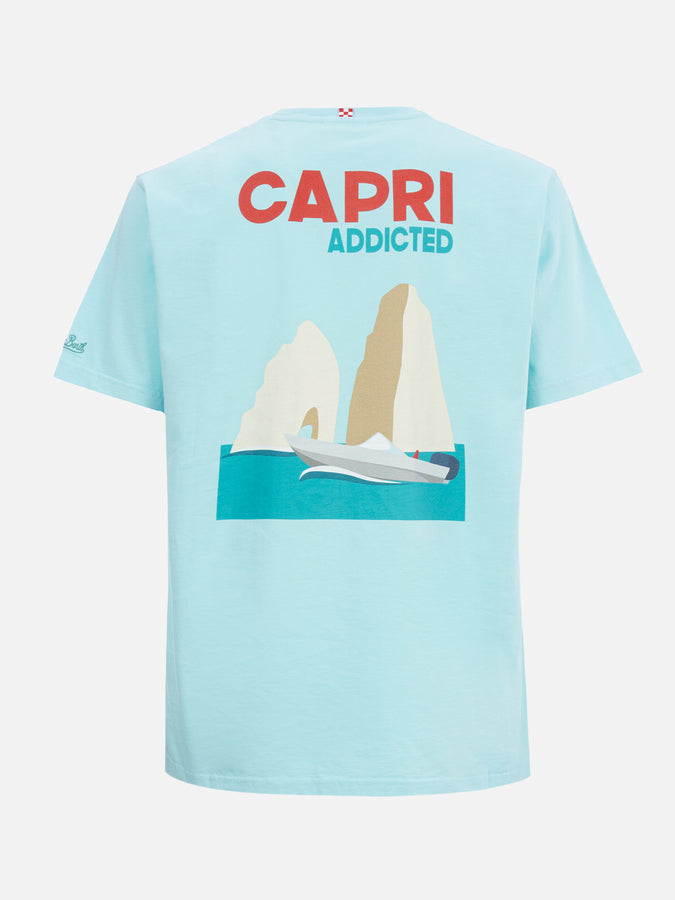 Mc2 Saint Barth T-shirt uomo in cotone con stampa piazzata cartolina Capri Addicted Esporta salva
