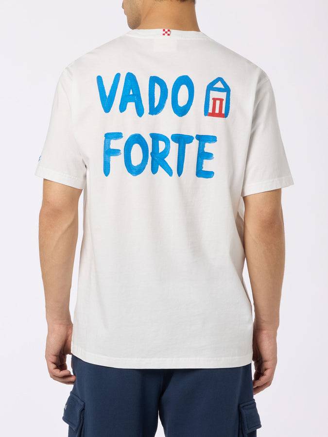 Mc2 Saint Barth Man classic fit cotton jersey t-shirt Portofino with Vado a Forte print | ALLE BOE SPECIAL EDITION Black Friday Prezzi