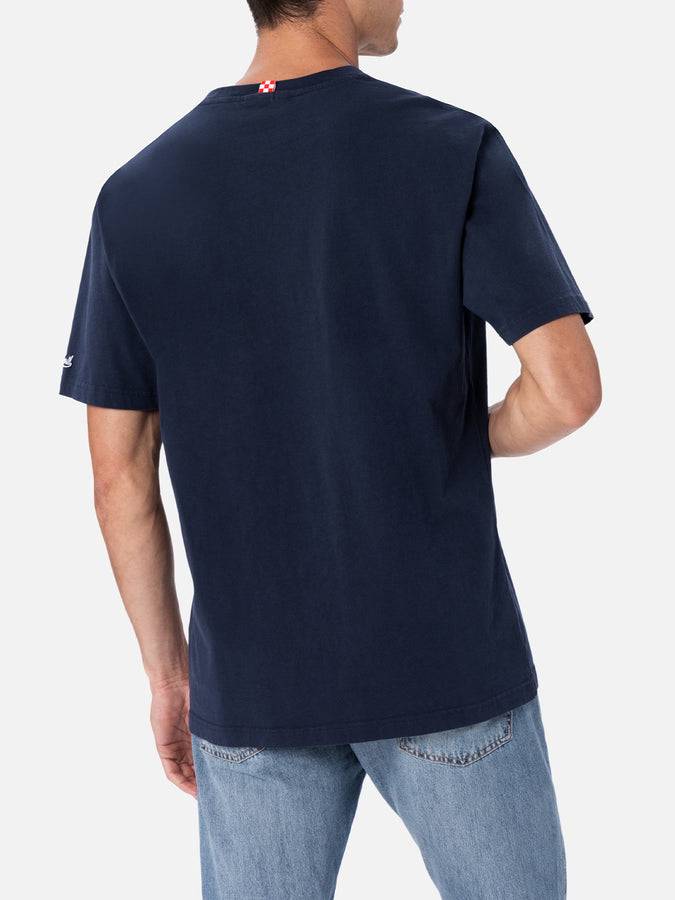 Mc2 Saint Barth Man cotton t-shirt Austin with watch print and embroidery Duty-free