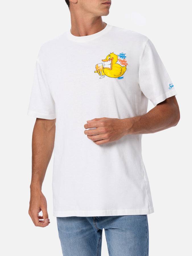 Mc2 Saint Barth T-shirt uomo in cotone con stampa piazzata fronte e retro Cryptopuppets Ducky Aperitif | EDIZIONE SPECIALE CRYPTOPUPPETS Sconti questo mese