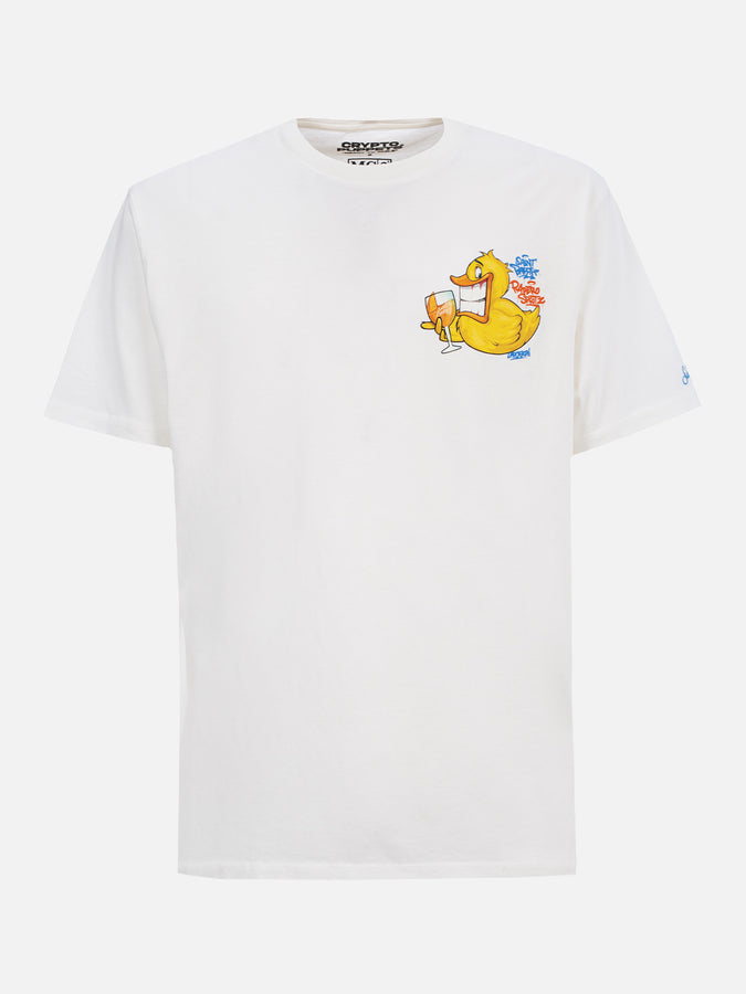 Mc2 Saint Barth T-shirt uomo in cotone con stampa piazzata fronte e retro Cryptopuppets Ducky Aperitif | EDIZIONE SPECIALE CRYPTOPUPPETS Sconti questo mese