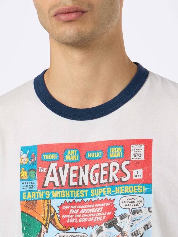 Mc2 Saint Barth Man cotton t-shirt with Avengers print | MARVEL SPECIAL EDITION Italia