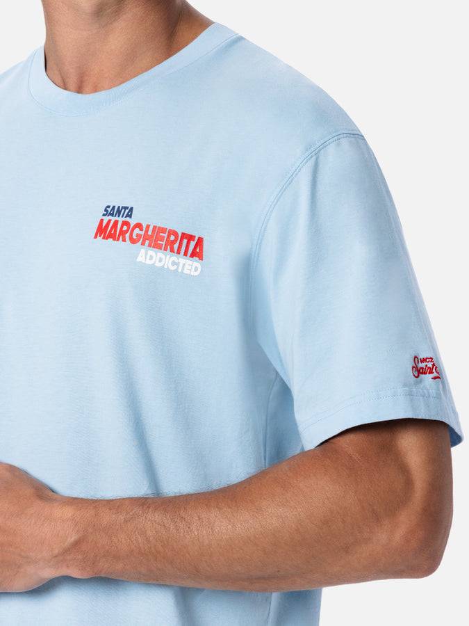 Mc2 Saint Barth T-shirt uomo in cotone con stampa piazzata cartolina Santa Margherita Addicted Vendita