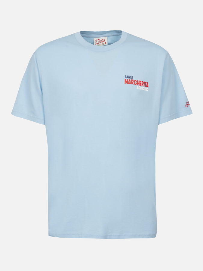 Mc2 Saint Barth T-shirt uomo in cotone con stampa piazzata cartolina Santa Margherita Addicted Vendita