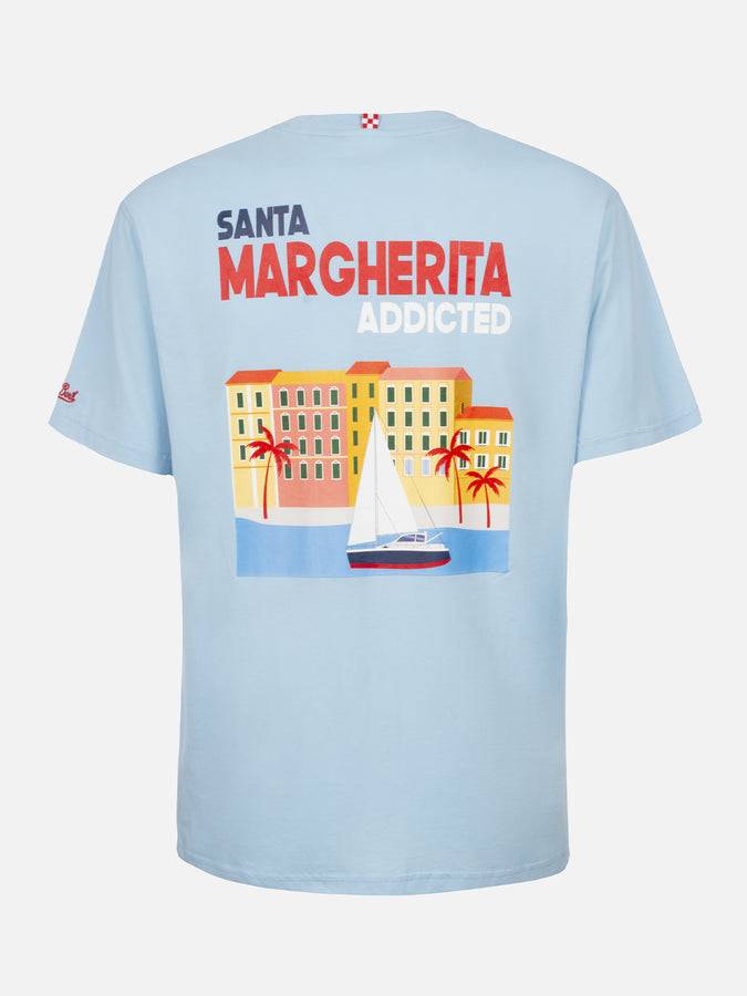 Mc2 Saint Barth T-shirt uomo in cotone con stampa piazzata cartolina Santa Margherita Addicted Vendita