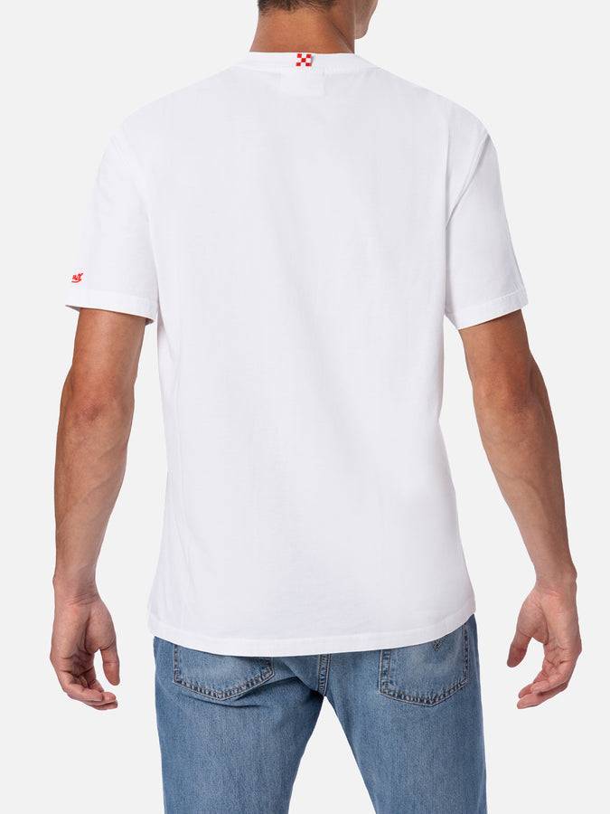 Mc2 Saint Barth T-shirt uomo in cotone con stampa piazzata Saluti da Capri Promozione