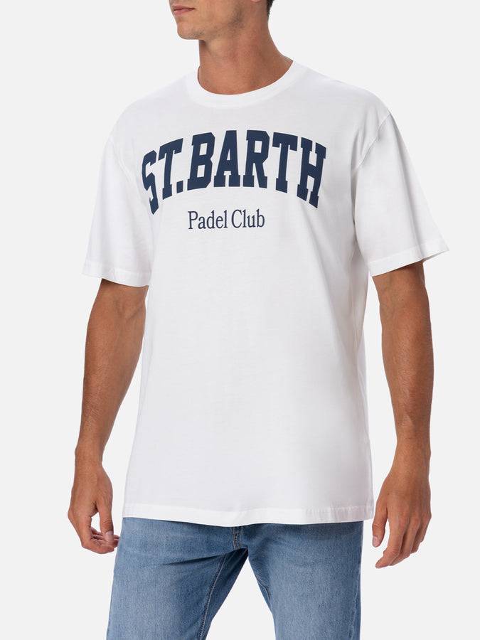 Mc2 Saint Barth T-shirt uomo in cotone con stampa piazzata St. Barth Padel Club Pezzi Unici