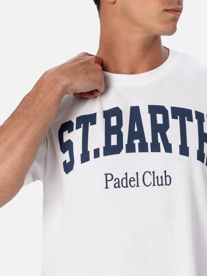Mc2 Saint Barth T-shirt uomo in cotone con stampa piazzata St. Barth Padel Club Pezzi Unici