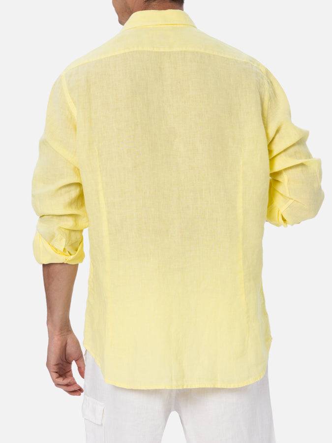 Mc2 Saint Barth Camicia da uomo in lino giallo pallido Pamplona Fino Al -60%