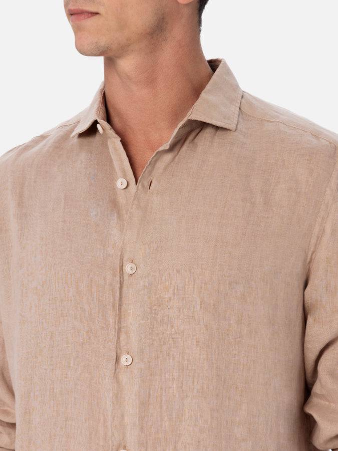 Mc2 Saint Barth Man beige linen shirt Pamplona Prezzo Ridotto