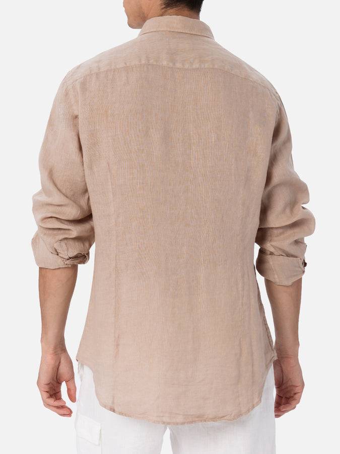 Mc2 Saint Barth Man beige linen shirt Pamplona Prezzo Ridotto