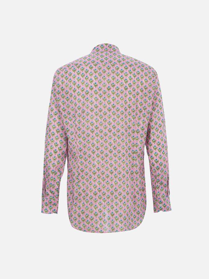 Mc2 Saint Barth Camicia uomo Sikelia in mussola di cotone con stampa radicale di fiori Sottocosto