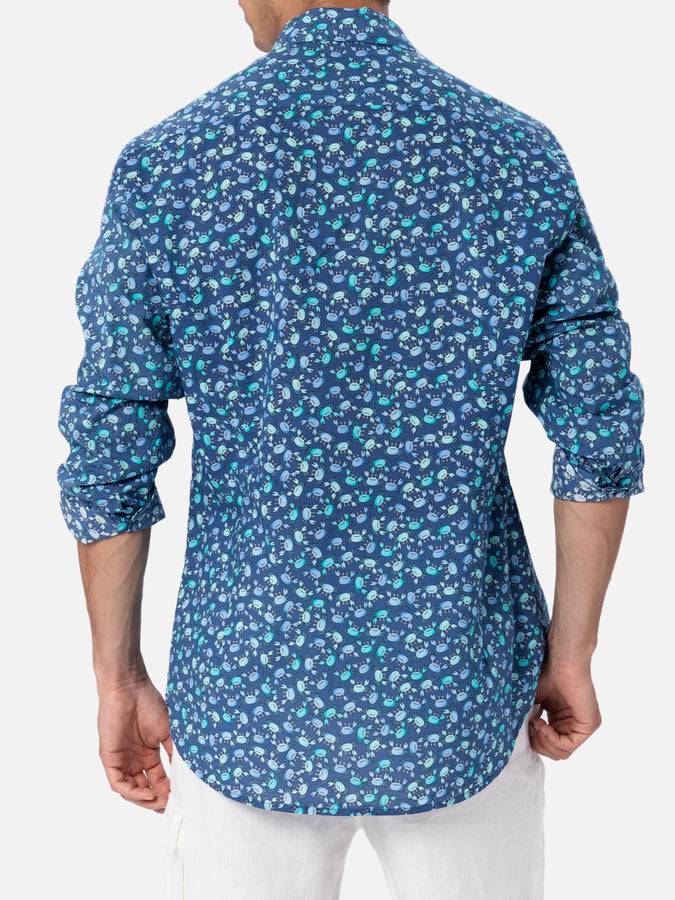 Mc2 Saint Barth Camicia uomo Sikelia in mussola di cotone con stampa granchi Offerta