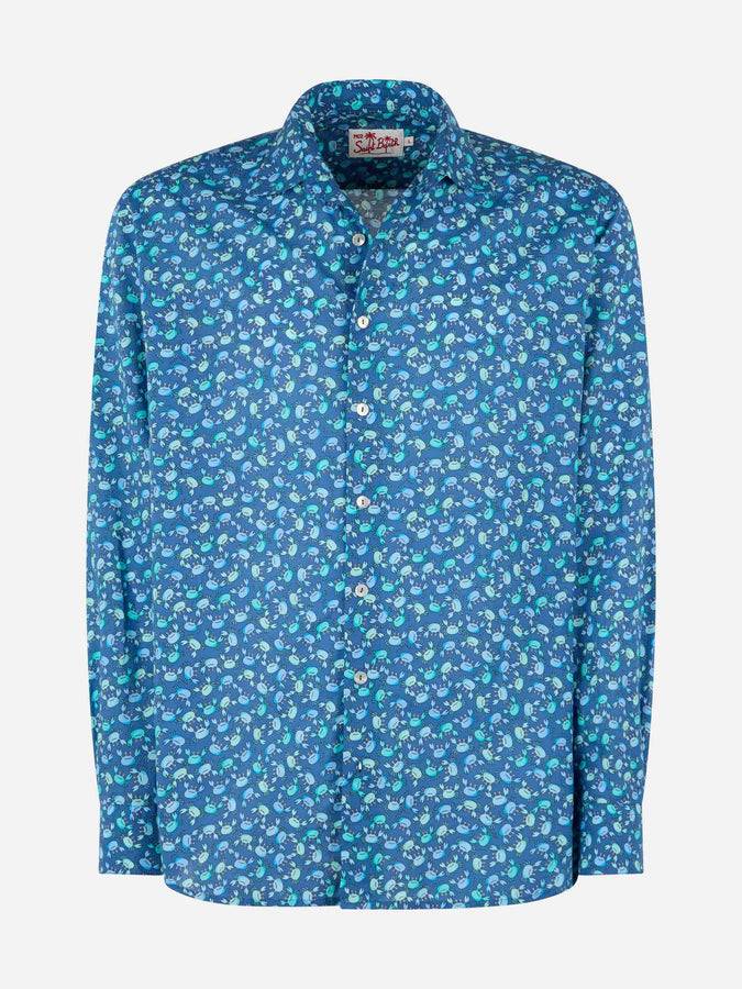 Mc2 Saint Barth Camicia uomo Sikelia in mussola di cotone con stampa granchi Offerta