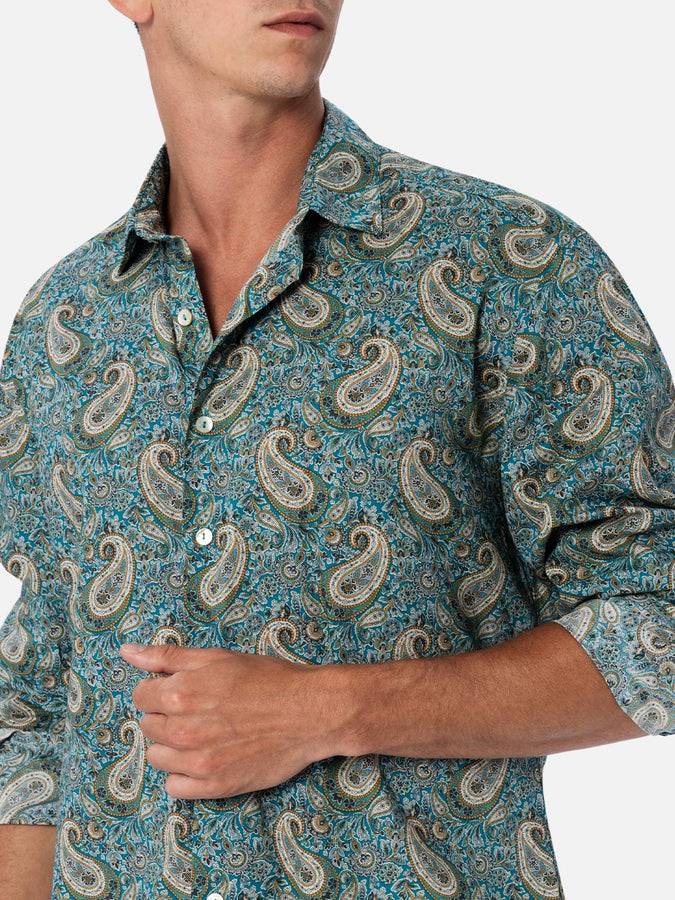 Mc2 Saint Barth Camicia uomo Sikelia in mussola di cotone con stampa paisley Saldi