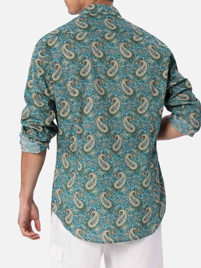 Mc2 Saint Barth Camicia uomo Sikelia in mussola di cotone con stampa paisley Saldi
