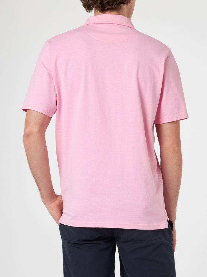 Mc2 Saint Barth Polo da uomo in jersey di cotone rosa Brighton Saldi Di Fabbrica