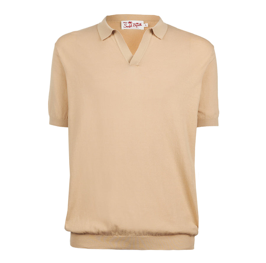 Mc2 Saint Barth Polo da uomo beige in maglia Vendite Flash