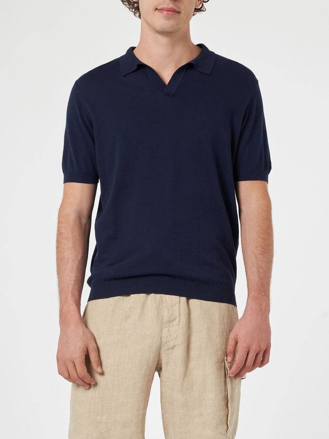 Mc2 Saint Barth Polo da uomo in maglia blu navy Sloan Negozio