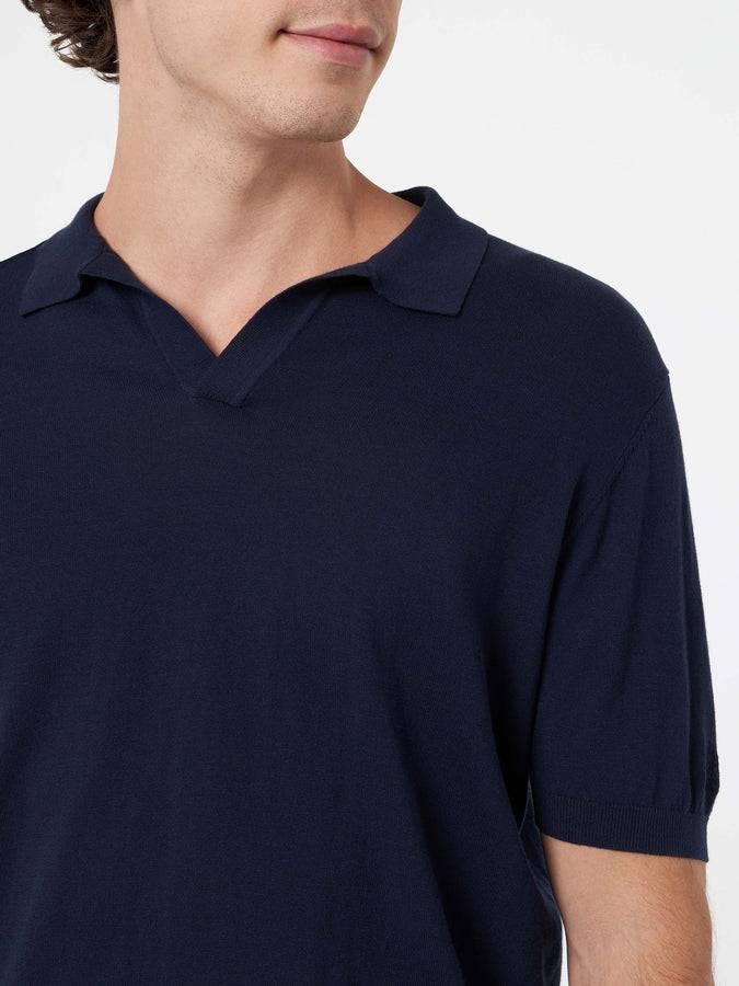 Mc2 Saint Barth Polo da uomo in maglia blu navy Sloan Negozio