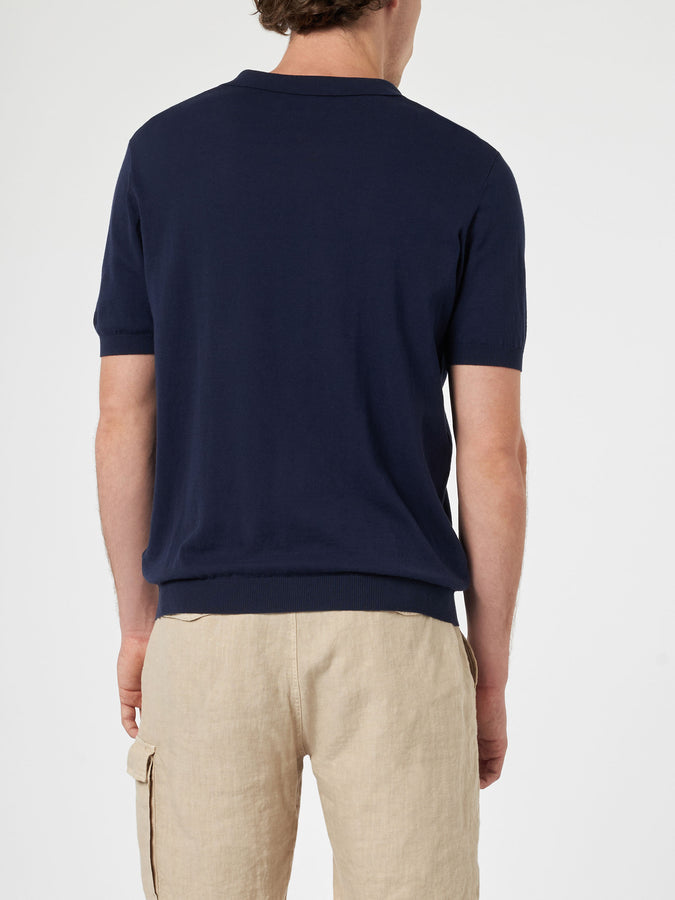Mc2 Saint Barth Polo da uomo in maglia blu navy Sloan Negozio
