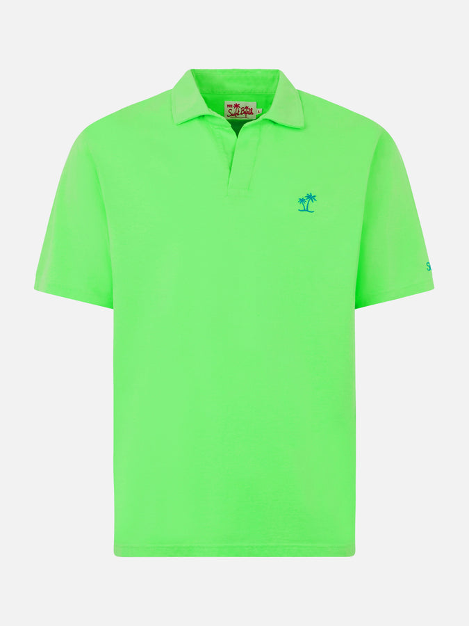 Mc2 Saint Barth Polo da uomo in jersey di cotone verde Comprare a buon mercato