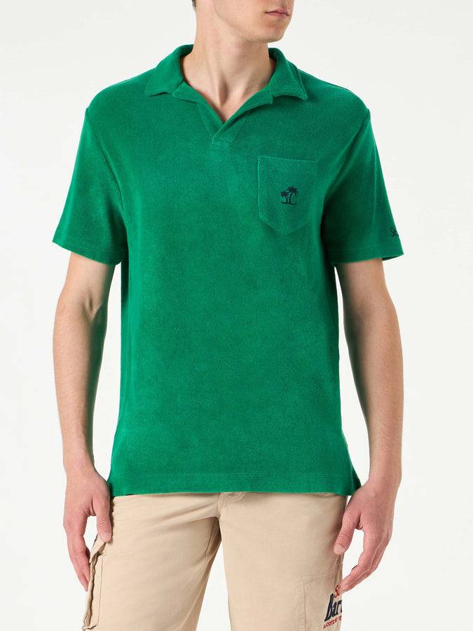Mc2 Saint Barth Polo da uomo in spugna verde Grande vendita
