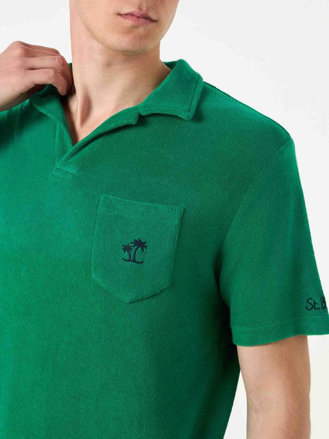 Mc2 Saint Barth Polo da uomo in spugna verde Grande vendita