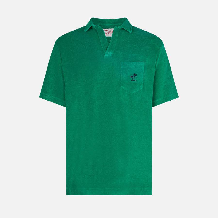 Mc2 Saint Barth Polo da uomo in spugna verde Grande vendita