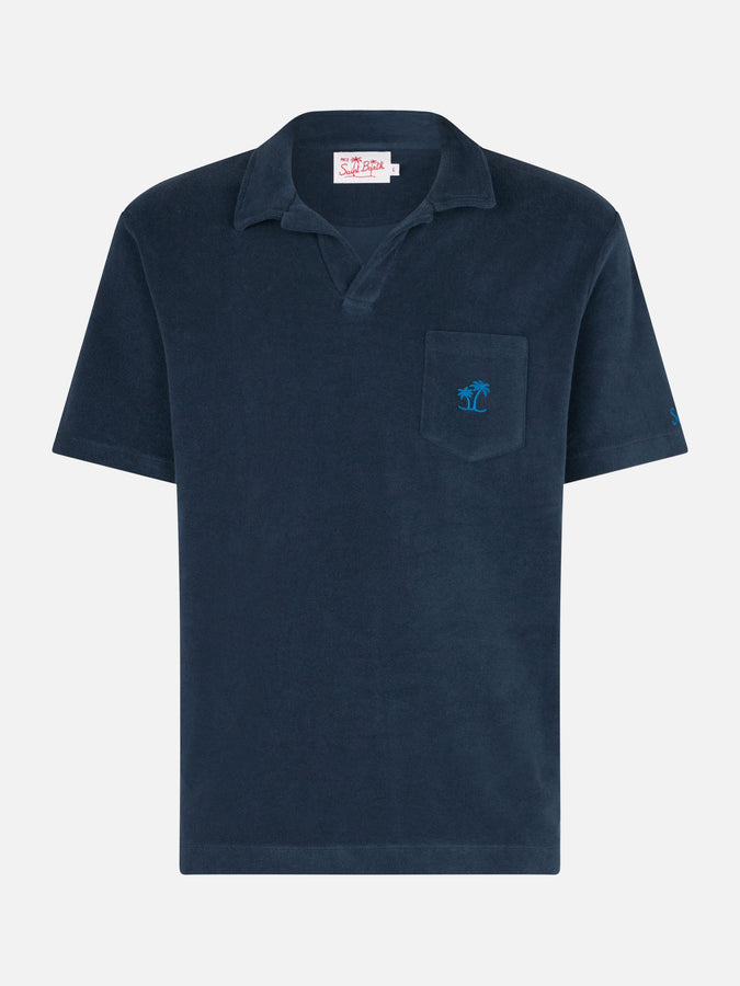 Mc2 Saint Barth Polo da uomo in spugna blu navy Flash Sale