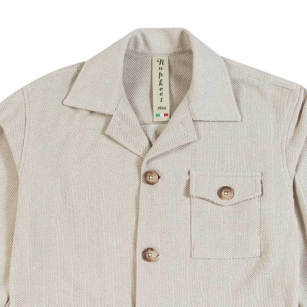 Nupkeet Giacca Beige Collo Italiano – Acciuga In Saldo