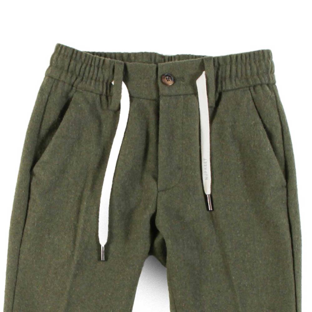 Nupkeet Pantalone con Coulisse in Misto Lana – Nero Vendite Flash