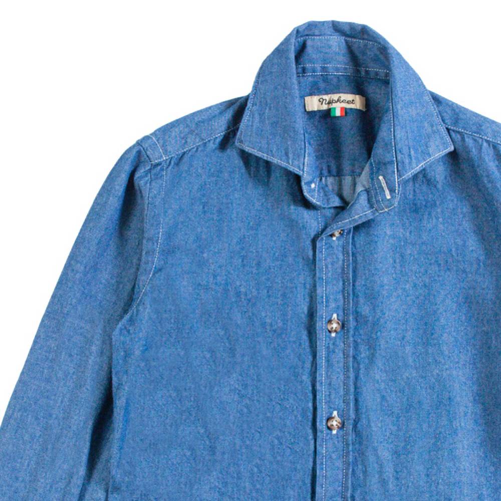 Nupkeet Camicia in Denim Blu – Pusiano Economico