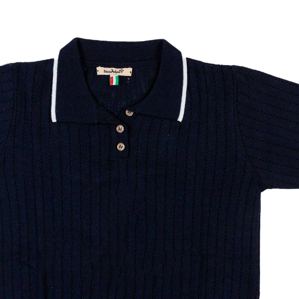 Nupkeet Polo tricot blu navy e bianca Gela Acquista Ora
