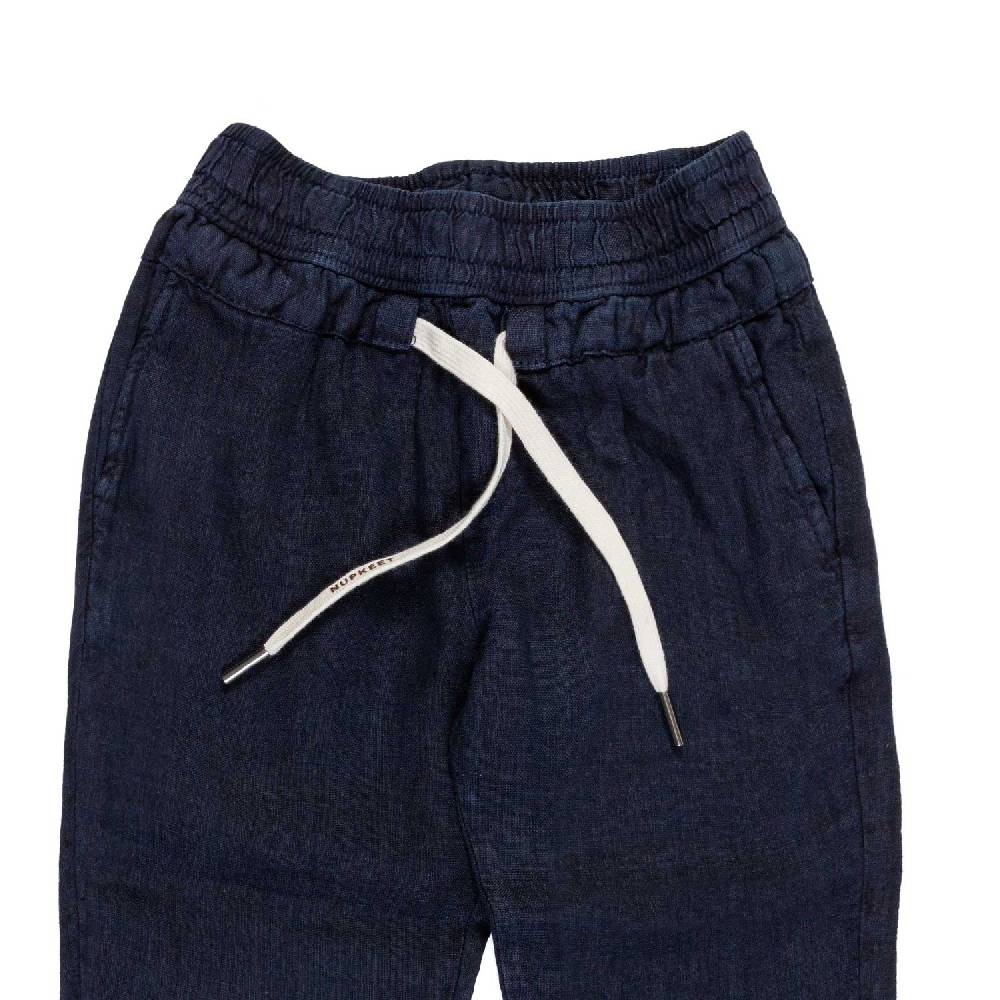 Nupkeet Pantalone lino blu navy Milano Promozione