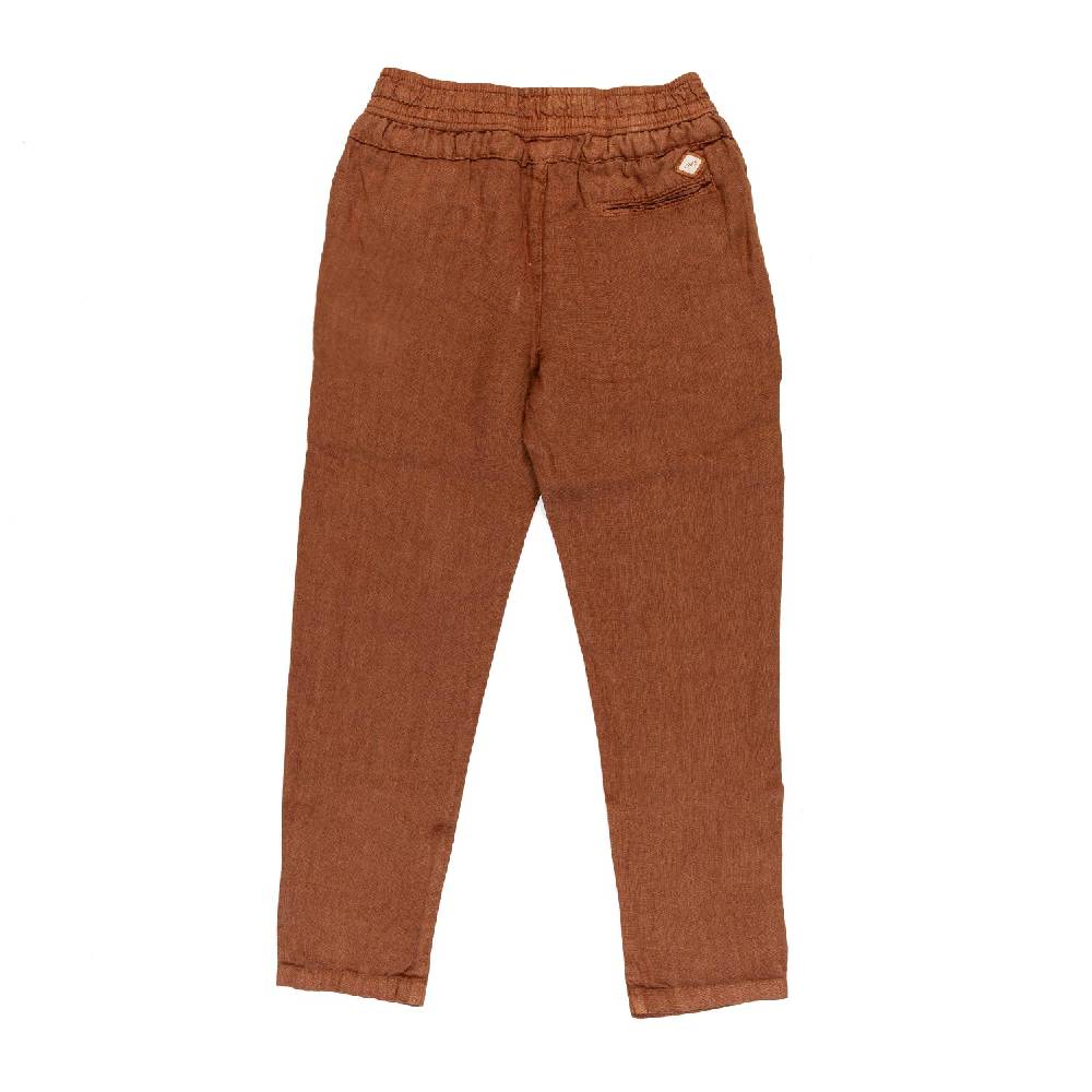 Nupkeet Pantalone lino marrone cacao Milano Pezzi Unici