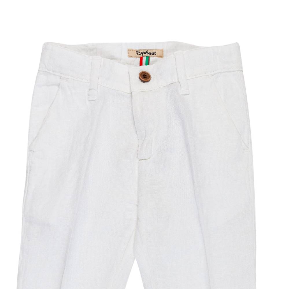Nupkeet Pantalone lino bianco Bari Soddisfazione Garantita