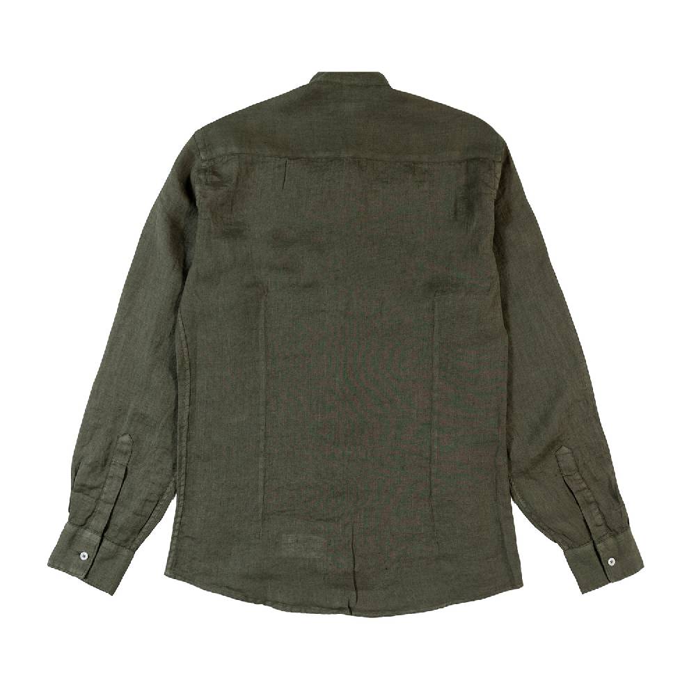 Nupkeet Camicia coreana lino verde militare Catanzaro Prezzo Ridotto